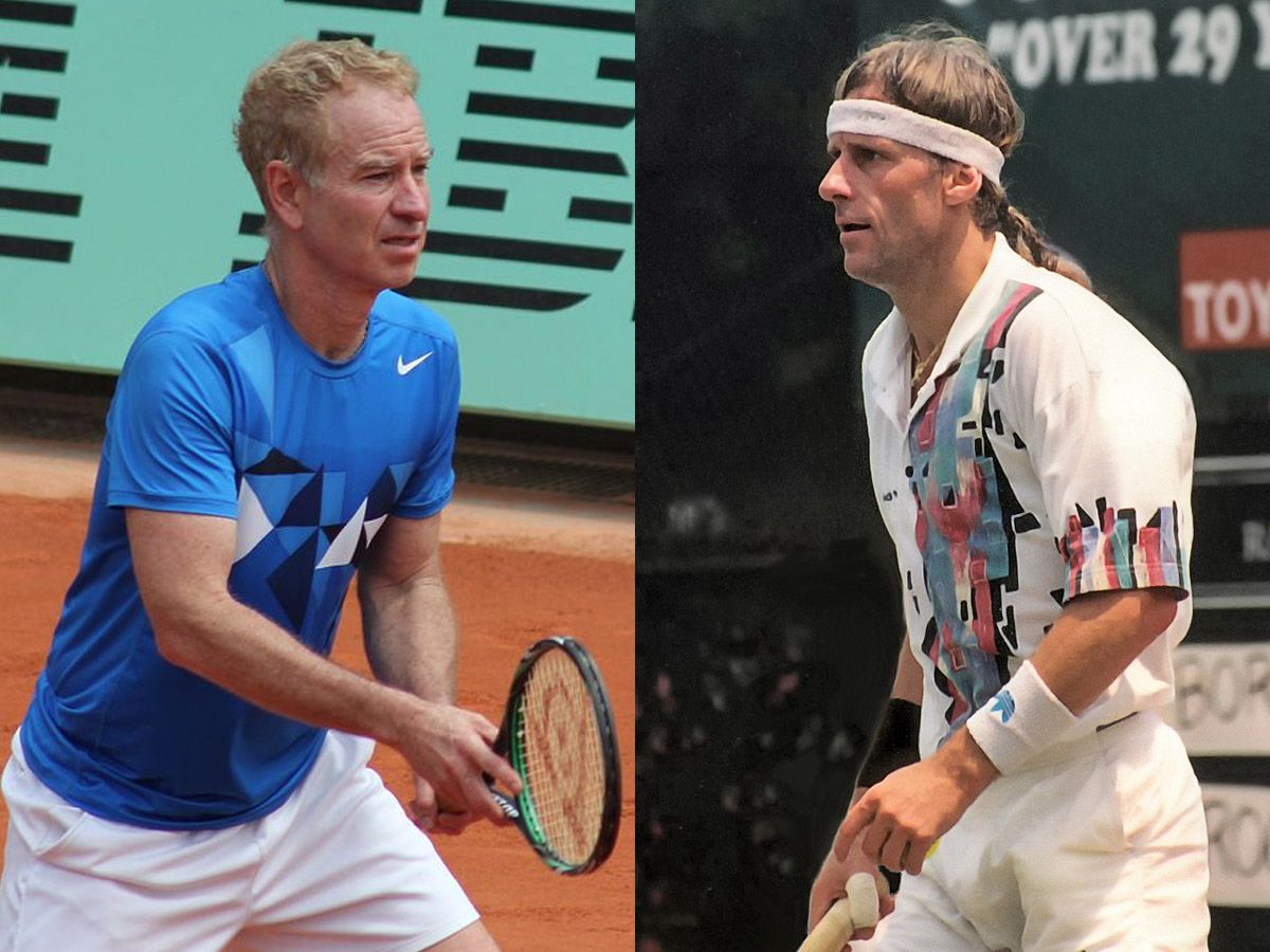 John McEnroe (a l'esquerra) i Björn Borg (a la dreta)
